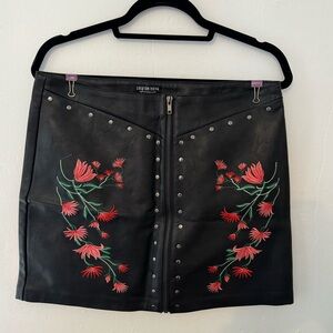 Fashion Nova Leather Flower Skirt
